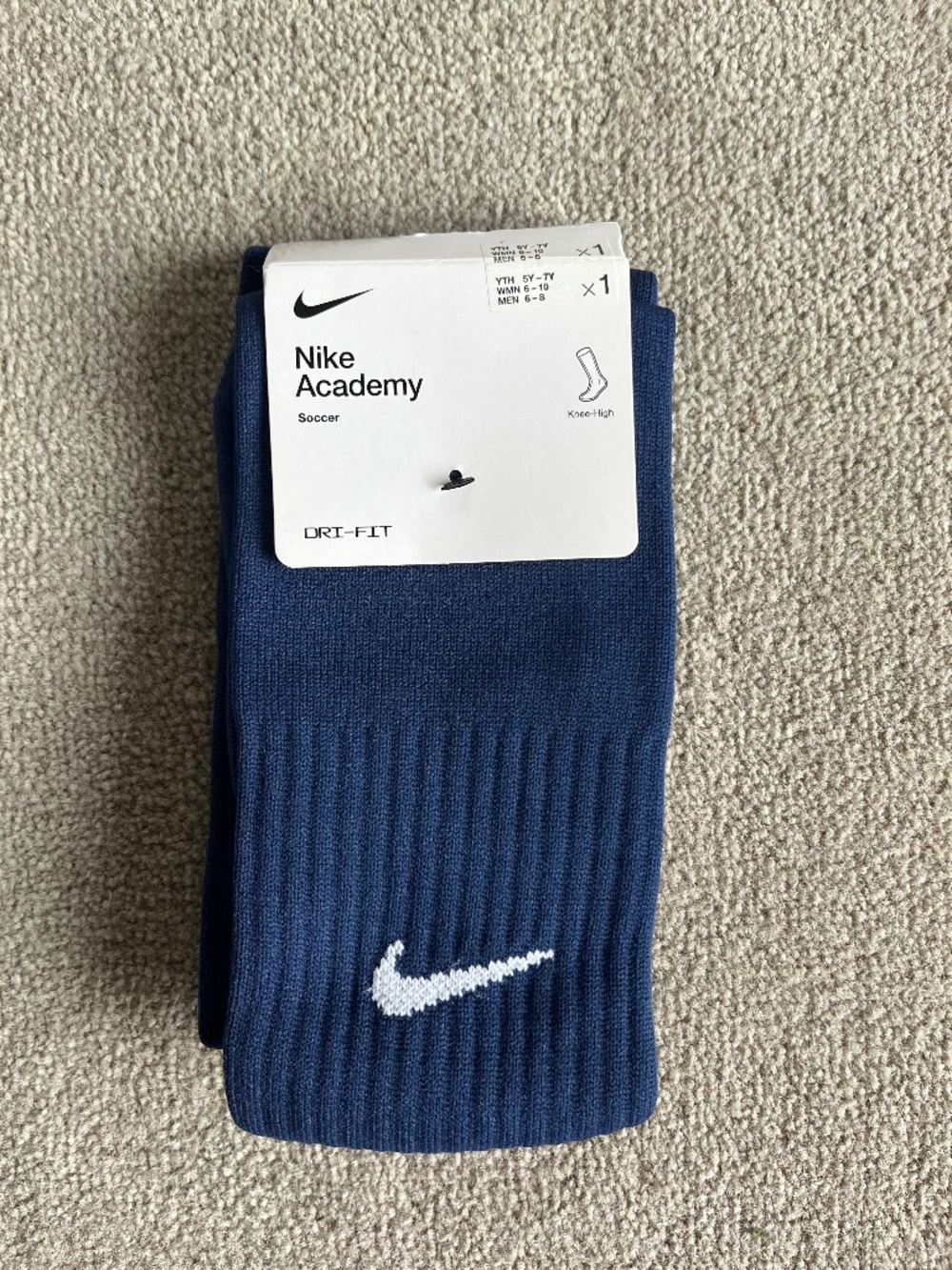 Nike Academy Soccer Socks Midnight Navy Blue Unisex Medium - one pair - NWT